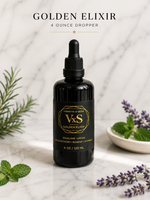 Load image into Gallery viewer, Vinnetta x Sadie Golden Elixir 4 oz dropper bottle — luxury facial oil with squalane, argan, sea buckthorn, rosehip, and vitamin E
